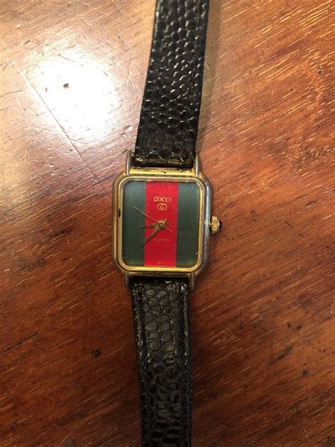 antique ladies leather band gucci watch|genuine Gucci watch bands.